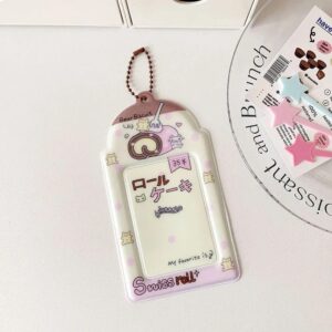 Kawaii Puppy Panda Swiss Roll Kpop Keychain Photocard Holder - ArtGalleryZen