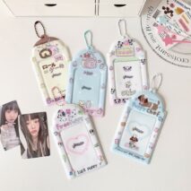 Kawaii Puppy Panda Swiss Roll Kpop Keychain Photocard Holder - ArtGalleryZen