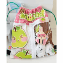 Kawaii Red Green Apple Kpop Fan Display Drawstring Backpack - ArtGalleryZen