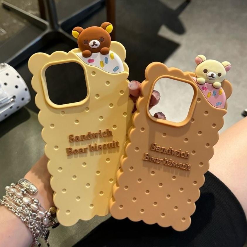 images Kawaii Rilakkuma Cookie Silicone iPhone Case - ArtGalleryZen