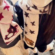 Kawaii Rilakkuma Star Knit Winter Scarf - ArtGalleryZen