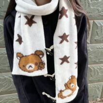 Kawaii Rilakkuma Star Knit Winter Scarf - ArtGalleryZen