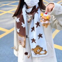 Kawaii Rilakkuma Star Knit Winter Scarf - ArtGalleryZen