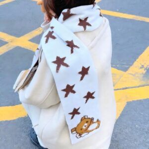 Kawaii Rilakkuma Star Knit Winter Scarf - ArtGalleryZen