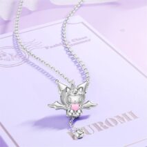 Kawaii Sanrio Cupid Heart Moving Angel Wings Kuromi Necklace - ArtGalleryZen