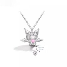 Kawaii Sanrio Cupid Heart Moving Angel Wings Kuromi Necklace - ArtGalleryZen