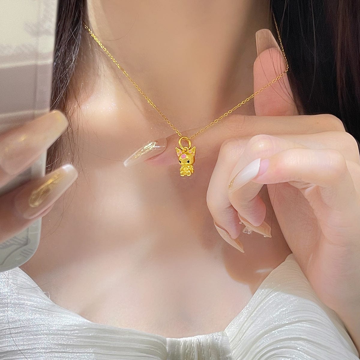 Kawaii Sanrio Gold Filled Kuromi Necklace - ArtGalleryZen