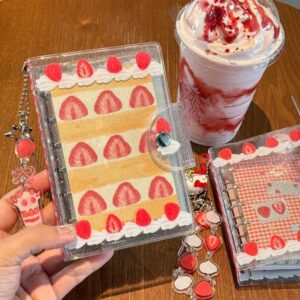 Kawaii Strawberry Cake A7 M5 PVC Binder Cover - ArtGalleryZen