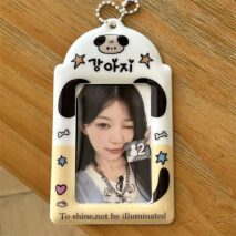 Kawaii Strawberry Cake Photocard Holder Keychain - PVC Card Organizer - ArtGalleryZen
