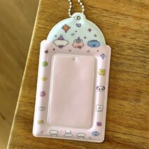 Kawaii Strawberry Cake Photocard Holder Keychain - PVC Card Organizer - ArtGalleryZen
