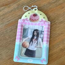 Kawaii Strawberry Cake Photocard Holder Keychain - PVC Card Organizer - ArtGalleryZen