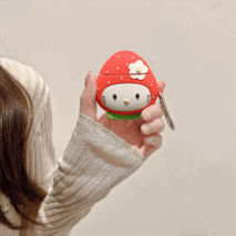 Kawaii Strawberry Hello Kitty AirPods Earphone Case - ArtGalleryZen