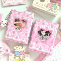 Kawaii Strawberry Melody Hollow Heart A7 Binder Cover - ArtGalleryZen