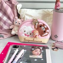 Kawaii Sugarbunnies Embroidery Makeup Toiletry Bag Storage Bag - ArtGalleryZen
