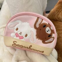 Kawaii Sugarbunnies Embroidery Makeup Toiletry Bag Storage Bag - ArtGalleryZen