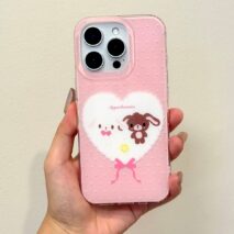 Kawaii Sugarbunnies Heart iPhone Case - ArtGalleryZen