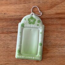 Korean Style Lucky Clover Transparent Kpop Keychain Photocard Holder - ArtGalleryZen