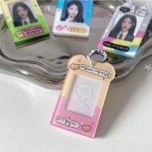 Korea Style Puppy Cat Acrylic Kpop Keychain Photocard Holder - ArtGalleryZen
