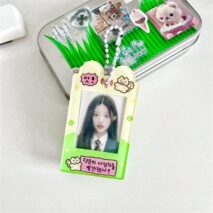 Korea Style Puppy Cat Acrylic Kpop Keychain Photocard Holder - ArtGalleryZen