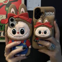 Labubu Bowknot Silicone iPhone Case - ArtGalleryZen