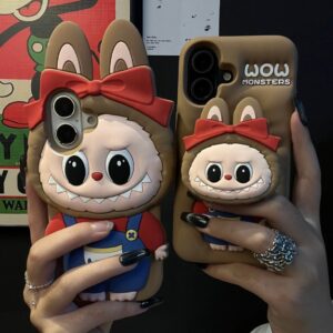 Labubu Bowknot Silicone iPhone Case - ArtGalleryZen