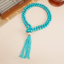 Layered Seed Bead Ball Chain Tassel Y Necklace Choker for Women - ArtGalleryZen