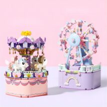 LEGO Compatible Music Box Carousel Ferris Wheel Assembly Building Blocks - ArtGalleryZen