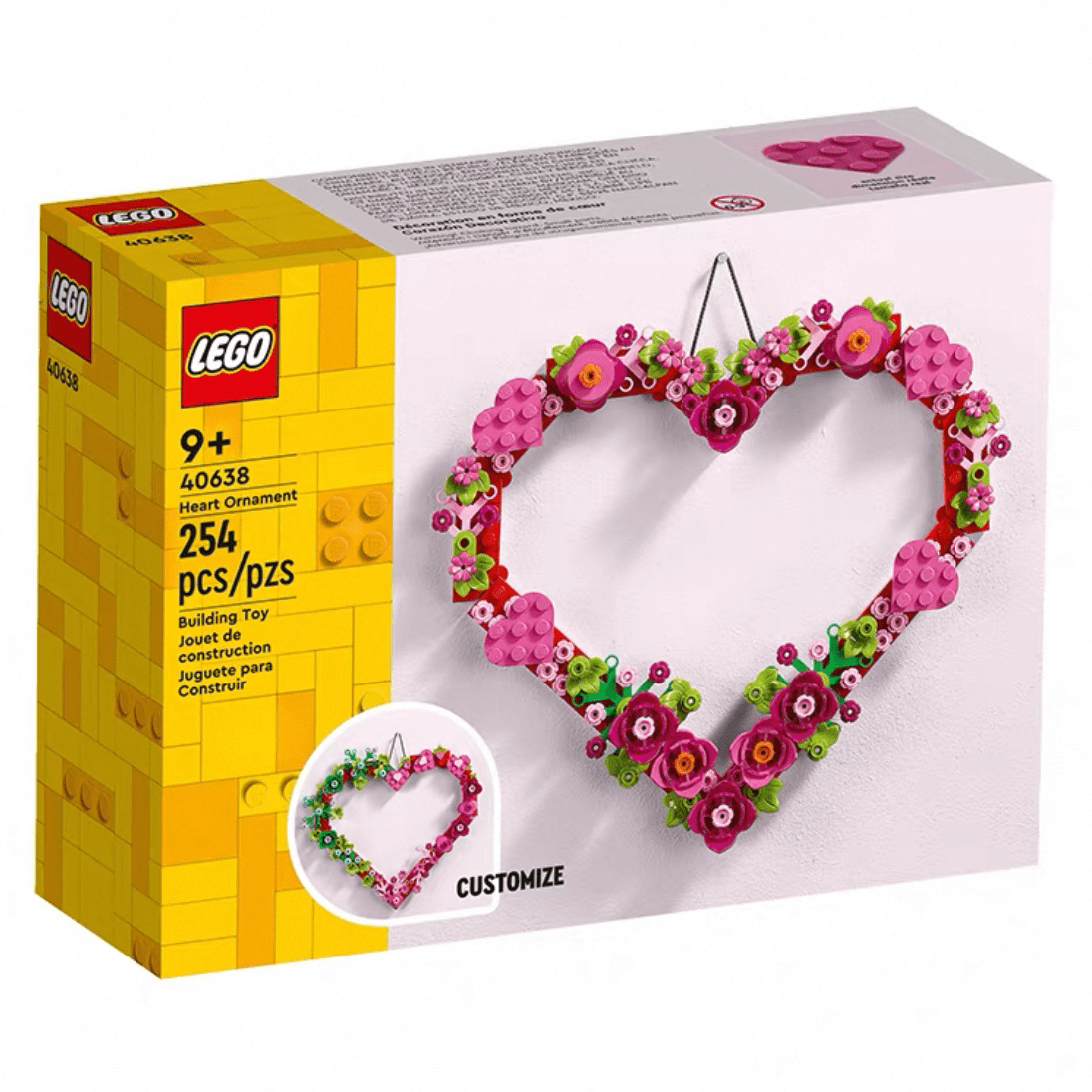 LEGO Floral Heart Building Bricks - ArtGalleryZen
