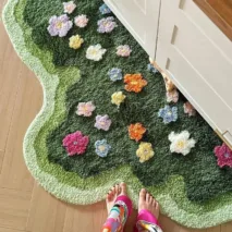 Little Blooming Garden Plush Rug Carpet - ArtGalleryZen