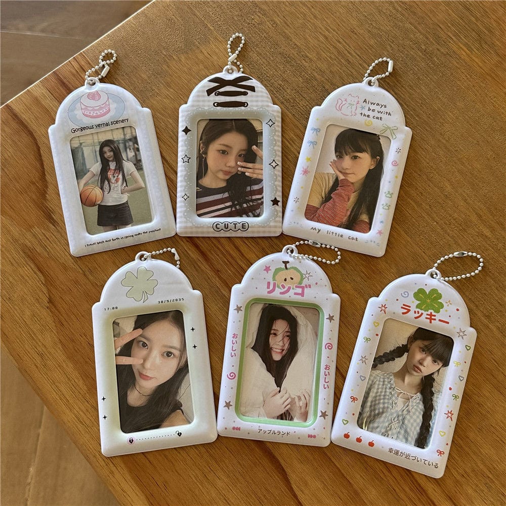 Lovely Cat Apple Cake Kpop Keychain Photocard Holder - ArtGalleryZen