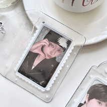 Lucky Clover Rainy Day Kpop Keychain Horizontal Photocard Holder - ArtGalleryZen