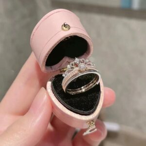 Lux 2 Pieces Stackable Crystal Crown Ring Set - ArtGalleryZen