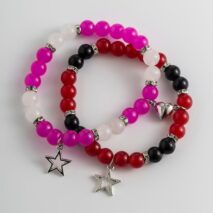 Magnetic Star Heart Charm Agate Matching Bracelet Set - ArtGalleryZen