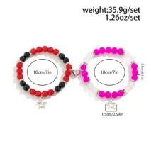 Magnetic Star Heart Charm Agate Matching Bracelet Set - ArtGalleryZen