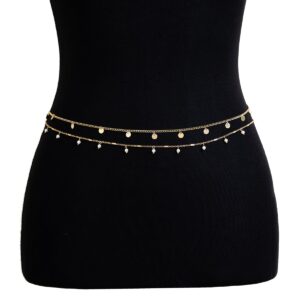 Minimalist 2Pcs Pearl Sequin Belly Chain Set - ArtGalleryZen