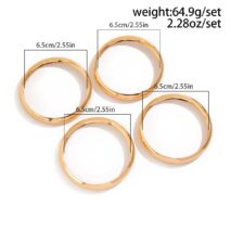 Minimalist 4pcs Gold Silver Plated Glossy Bangle Bracelet Set - ArtGalleryZen