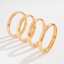Minimalist 4pcs Gold Silver Plated Glossy Bangle Bracelet Set - ArtGalleryZen