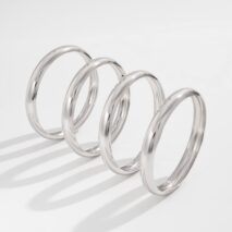 Minimalist 4pcs Gold Silver Plated Glossy Bangle Bracelet Set - ArtGalleryZen
