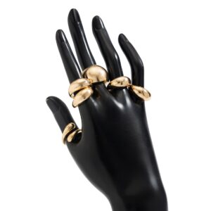 Minimalist 6pcs Gold Silver Plated Stackable Open Ring Set - ArtGalleryZen