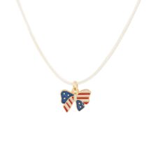 Minimalist American Flag Element Pendant Wax Cord Necklace - ArtGalleryZen