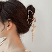 Minimalist Butterfly Chain Tassel Chignon Claw Clip Hair Clip - ArtGalleryZen