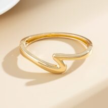Minimalist Chic Lightning Pattern Bangle Bracelet - ArtGalleryZen
