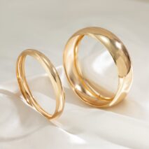 Minimalist Chunky 2Pcs Gold Silver Pleated Bangle Bracelet Set - ArtGalleryZen