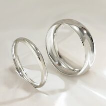 Minimalist Chunky 2Pcs Gold Silver Pleated Bangle Bracelet Set - ArtGalleryZen