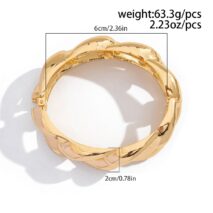 Minimalist Chunky Curb Chain Shape Bangle Bracelet - ArtGalleryZen