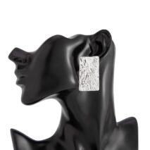 Minimalist Chunky Textured Square Stud Earrings - ArtGalleryZen