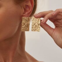 Minimalist Chunky Textured Square Stud Earrings - ArtGalleryZen