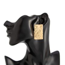 Minimalist Chunky Textured Square Stud Earrings - ArtGalleryZen