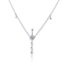 Minimalist Crystal Navel Piercing Belly Chain - ArtGalleryZen