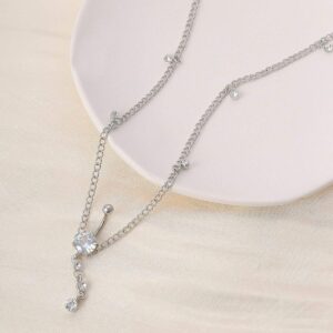 Minimalist Crystal Navel Piercing Belly Chain - ArtGalleryZen